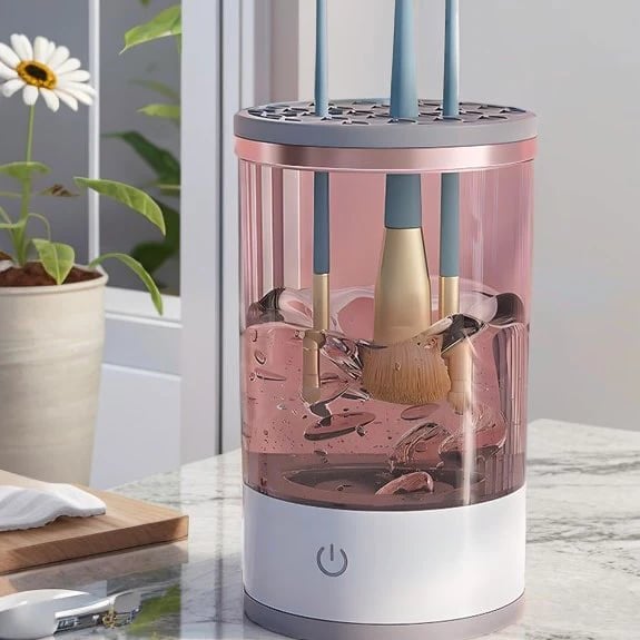 BowLift | Makeup Brush Cleaner Machine | BrushPure Automatic Cleaning &amp; Drying | Compact 16×9cm