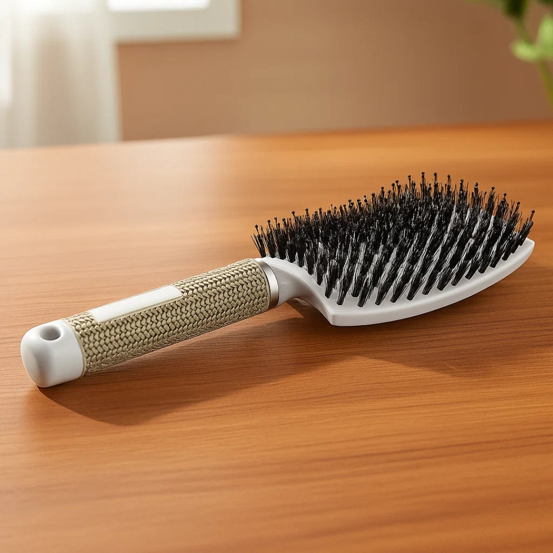 Quick Knot‑Free Detangling – Nylon Bristles with Scalp Massage Tips – For Thick or Curly Hair Bowlift