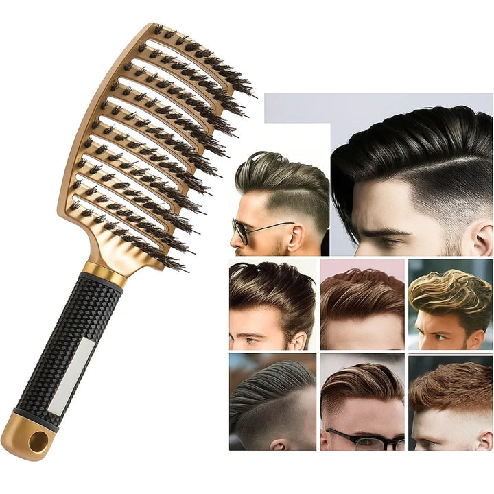 Quick Knot‑Free Detangling – Nylon Bristles with Scalp Massage Tips – For Thick or Curly Hair Bowlift