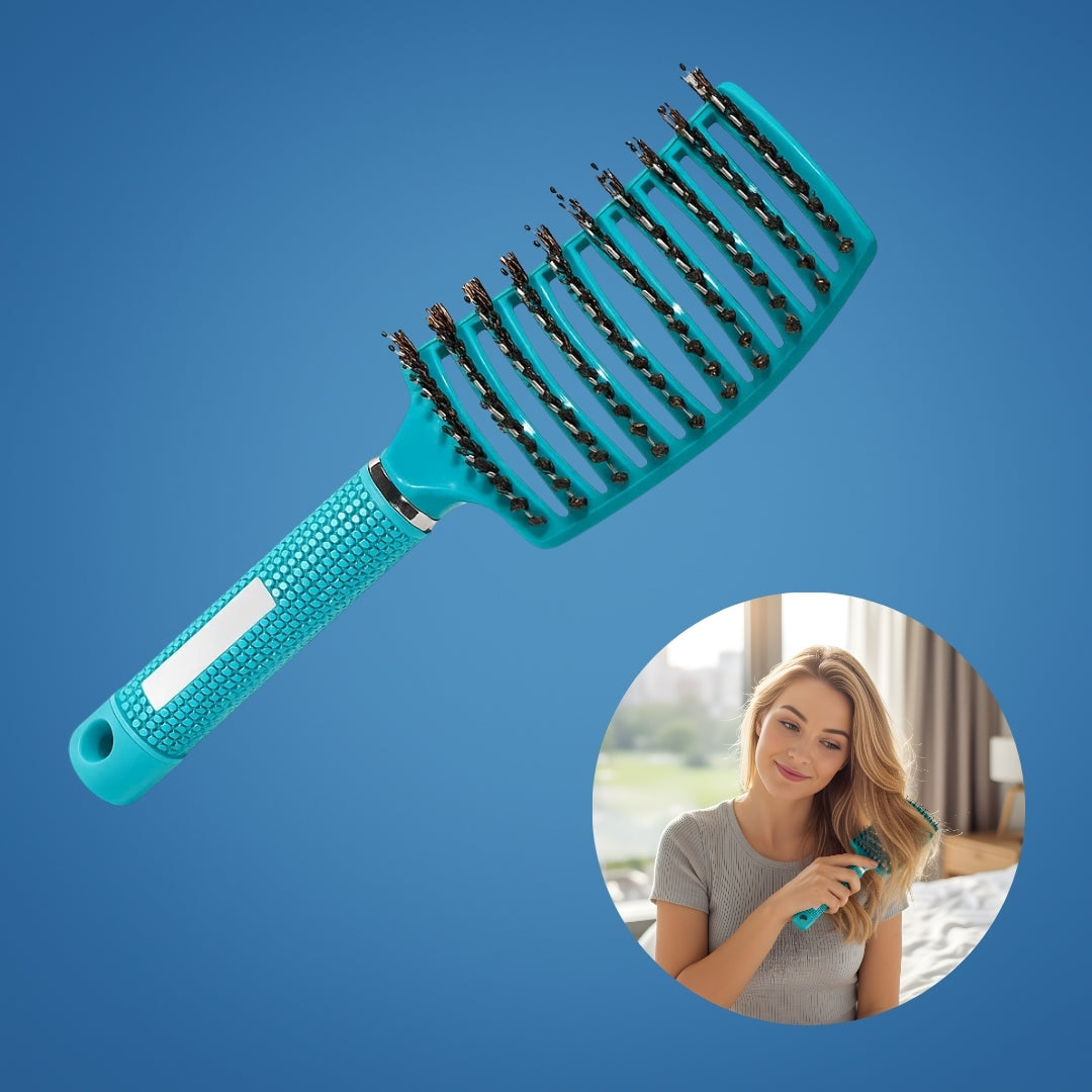 Quick Knot‑Free Detangling – Nylon Bristles with Scalp Massage Tips – For Thick or Curly Hair Bowlift