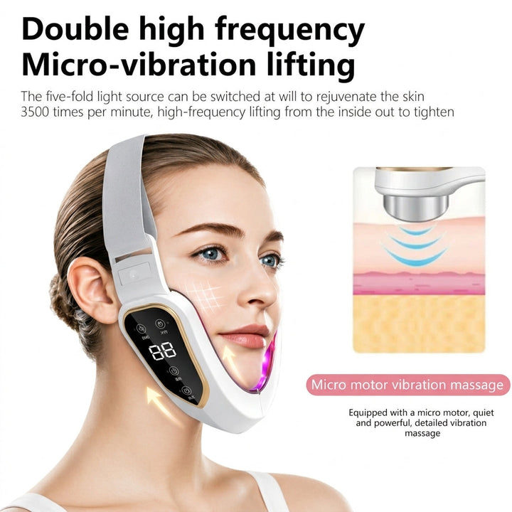 5-color LED V-Line Facial Massager - 12-Gear Micro-Vibration Contouring