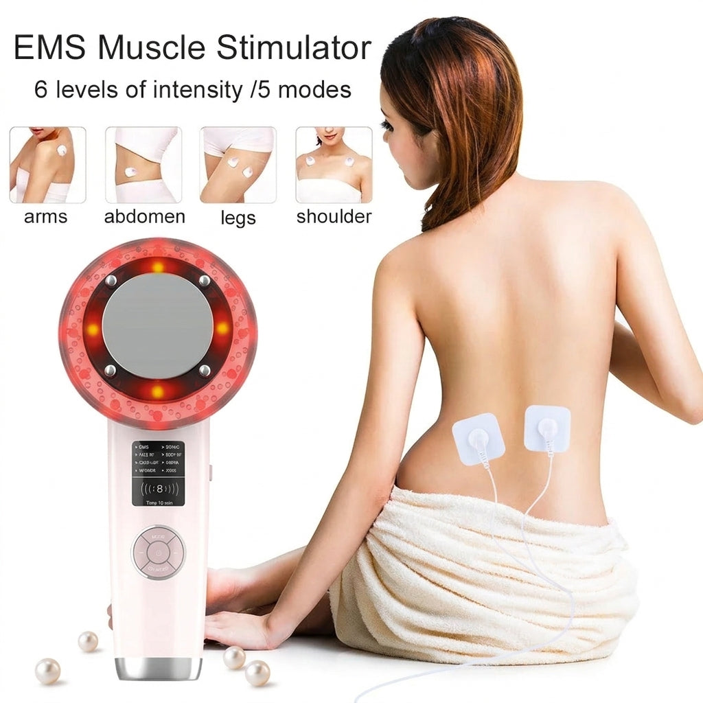 8-in-1 Face &amp; Body Sculpting Device - EMS, RF, Ultrasonic &amp; IPL Toning