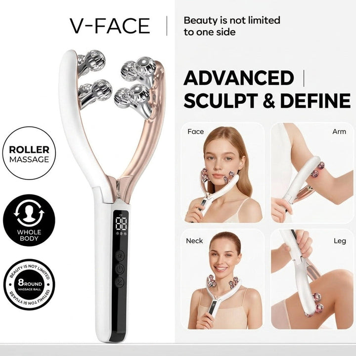 Wireless Microcurrent Facial Roller Massager - 3 Intensity Levels, Cordless