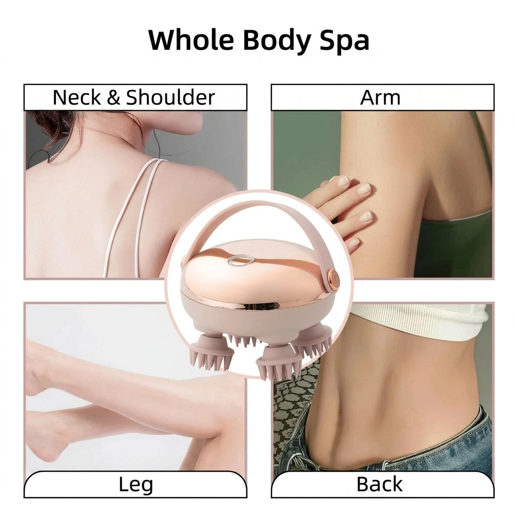 Electric Head &amp; Scalp Massager - Dual-Frequency Vibration Relief