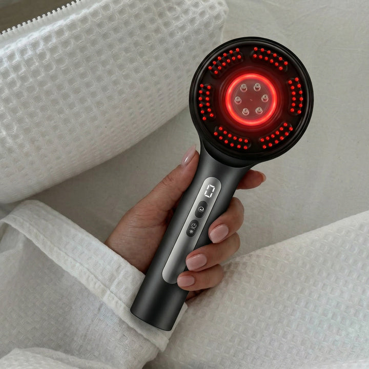 3-in-1 LED Light Scalp Massager - Red, Blue &amp; Purple Light Therapy