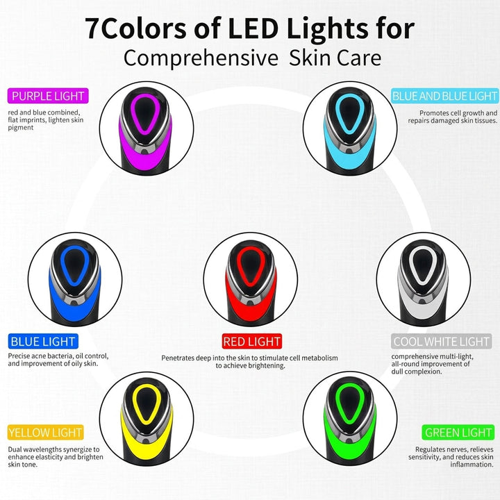 7-color LED &amp; EMS Facial Massager - 7 Modes, 5 Intensity Levels