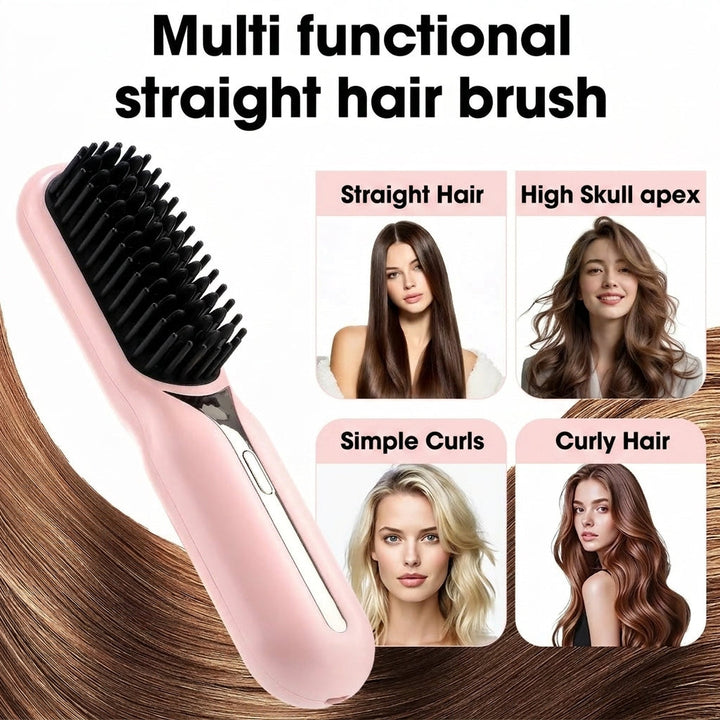 Cordless Negative Ion Styling Comb - Rapid Ceramic Heat &amp; Anti-Pull Teeth