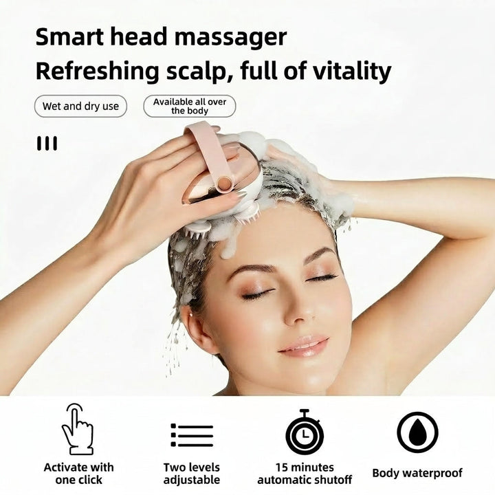Electric Head &amp; Scalp Massager - Dual-Frequency Vibration Relief