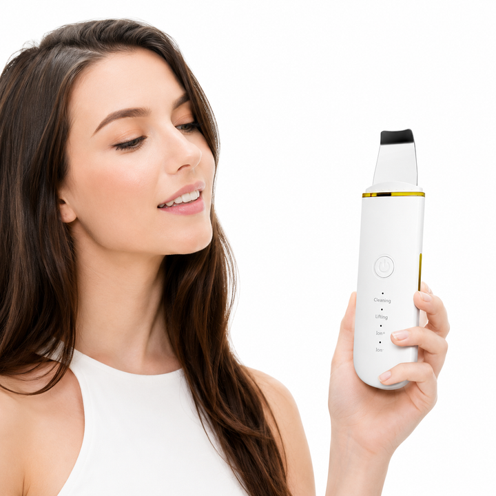 Ultrasonic Skin Scrubber &amp; Pore Cleaner - 4-in-1 Facial Spatula