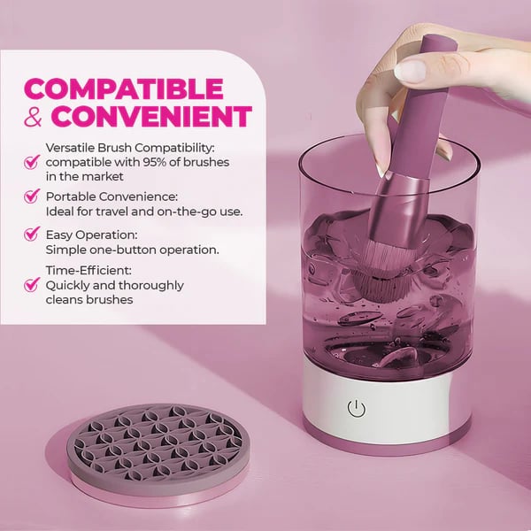 BowLift | Makeup Brush Cleaner Machine | BrushPure Automatic Cleaning &amp; Drying | Compact 16×9cm