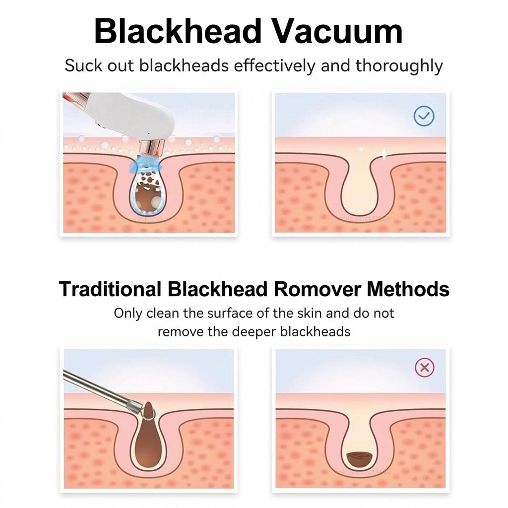 Deluxe Blackhead Remover Pore Vacuum Cleaner - 6-Probe Suction Facial Cleaner