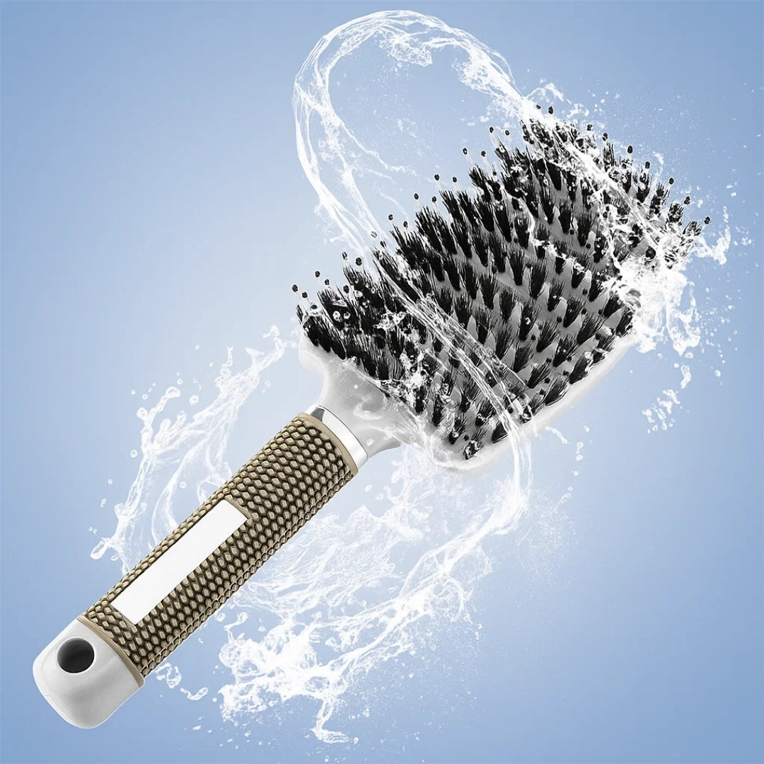 Quick Knot‑Free Detangling – Nylon Bristles with Scalp Massage Tips – For Thick or Curly Hair Bowlift
