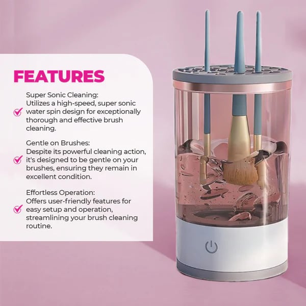 BowLift | Makeup Brush Cleaner Machine | BrushPure Automatic Cleaning &amp; Drying | Compact 16×9cm