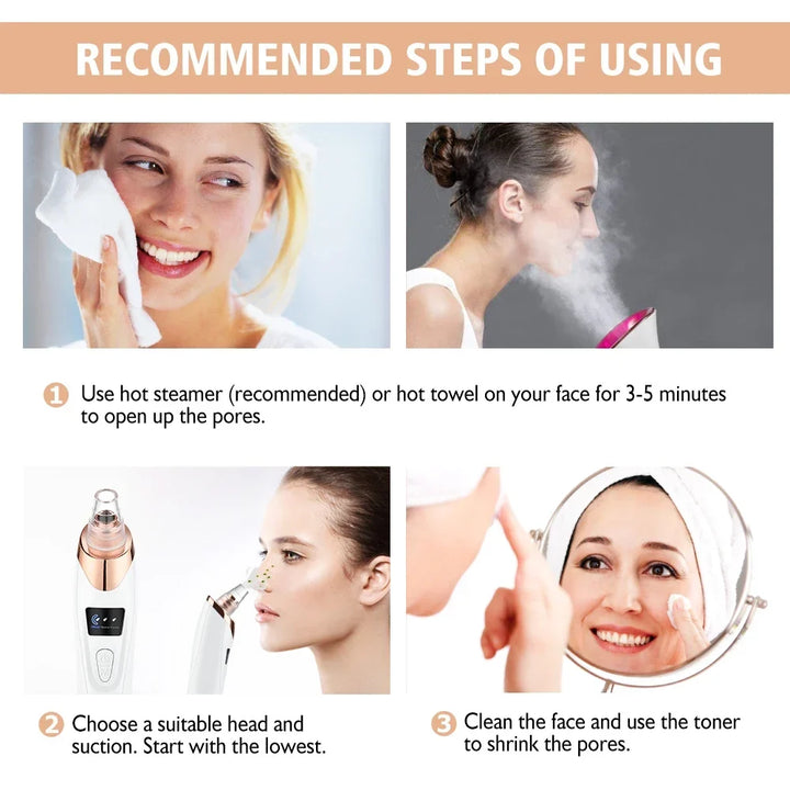 Blackhead Remover Pore Vacuum Cleaner - 5-Probe Suction Facial Cleaner