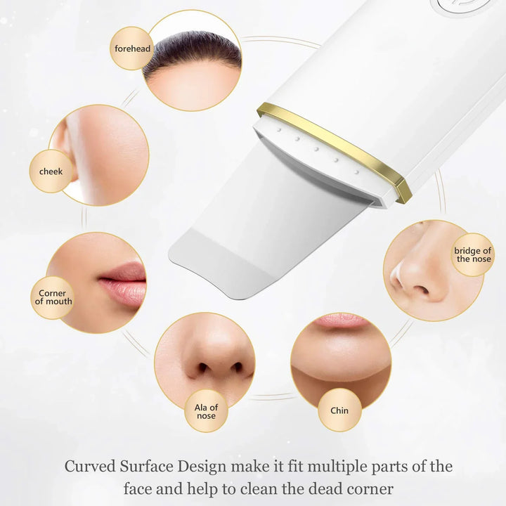 Ultrasonic Skin Scrubber &amp; Pore Cleaner - 4-in-1 Facial Spatula