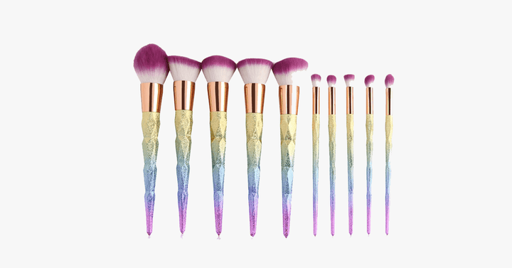 BowLift | Rainbow Makeup 10-piece Brush Set - Add some rainbow sparkle to your makeup collection