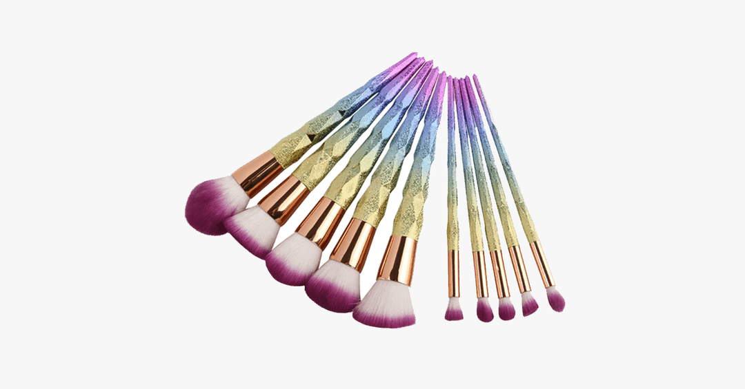 BowLift | Rainbow Makeup 10-piece Brush Set - Add some rainbow sparkle to your makeup collection