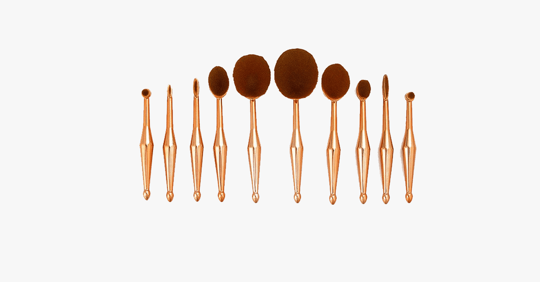 BowLift | Oval Brush Set in Metallic Gold - Gives you the ultimate blending you need!