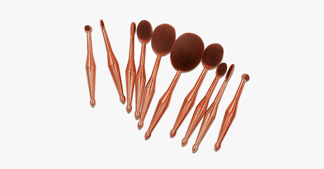 BowLift | Oval Brush Set in Metallic Gold - Gives you the ultimate blending you need!