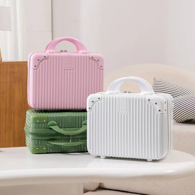 structured hard-shell travel cosmetic carry case with reinforced corner guards and ergonomic handle Bowlift