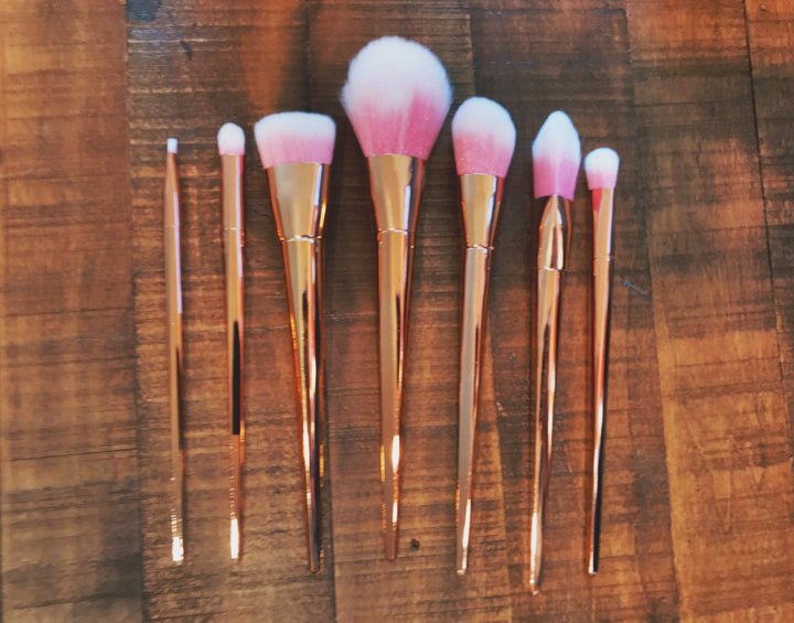 Rose Gold Contour Makeup Brushes - 7 Piece Set | Bowlift