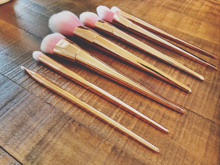 Rose Gold Contour Makeup Brushes - 7 Piece Set | Bowlift