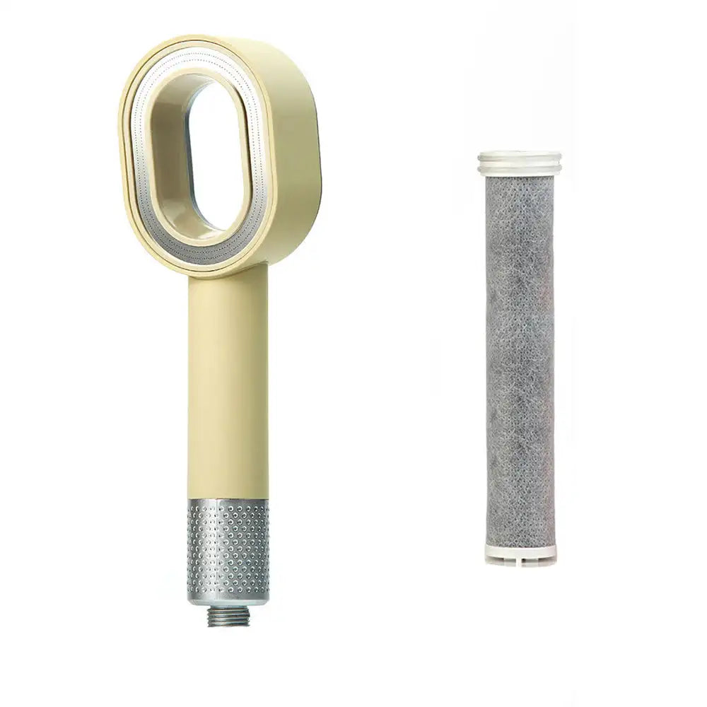 AquaGlow Beauty Filter Showerhead – High pressure, water-saving and purified showering – round handheld model Bowlift