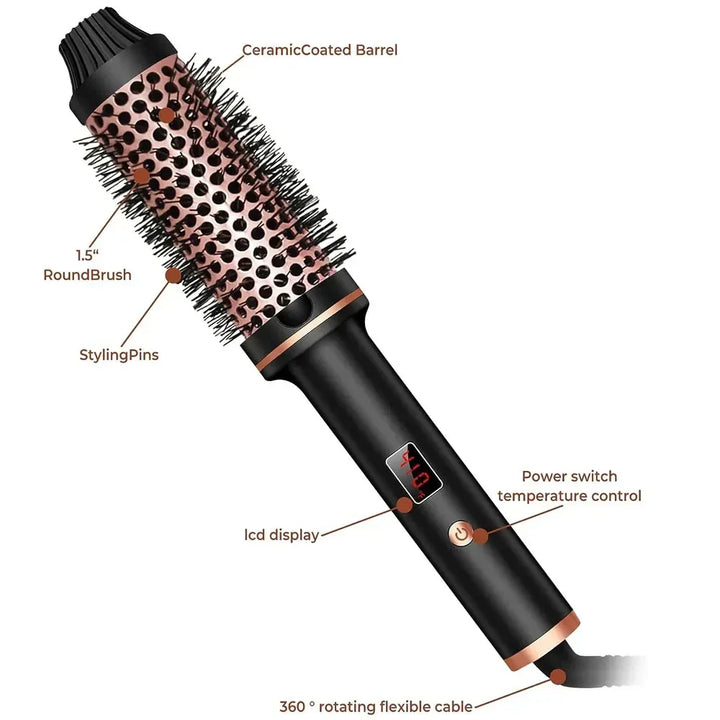 BowLift | Stylique 3-in-1 Ionic Hair Straightener &amp; Curler | Straightening, Waves, Volume | Anti-Scald Brush
