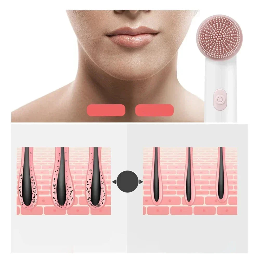BowLift | Skinvora 2-in-1 Facial Cleansing Device Silicone | Deep Cleansing &amp; Massage | Waterproof &amp; Skin-Friendly | 15.8 × 4.7 × 2.7 cm