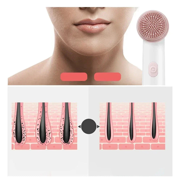 BowLift | Skinvora 2-in-1 Facial Cleansing Device Silicone | Deep Cleansing &amp; Massage | Waterproof &amp; Skin-Friendly | 15.8 × 4.7 × 2.7 cm
