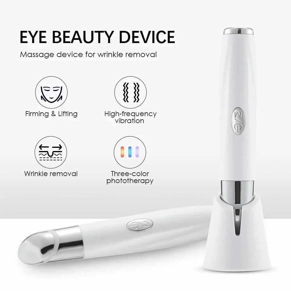 3-color LED Light Eye Massager - Tri-Light Vibration Eye Wand