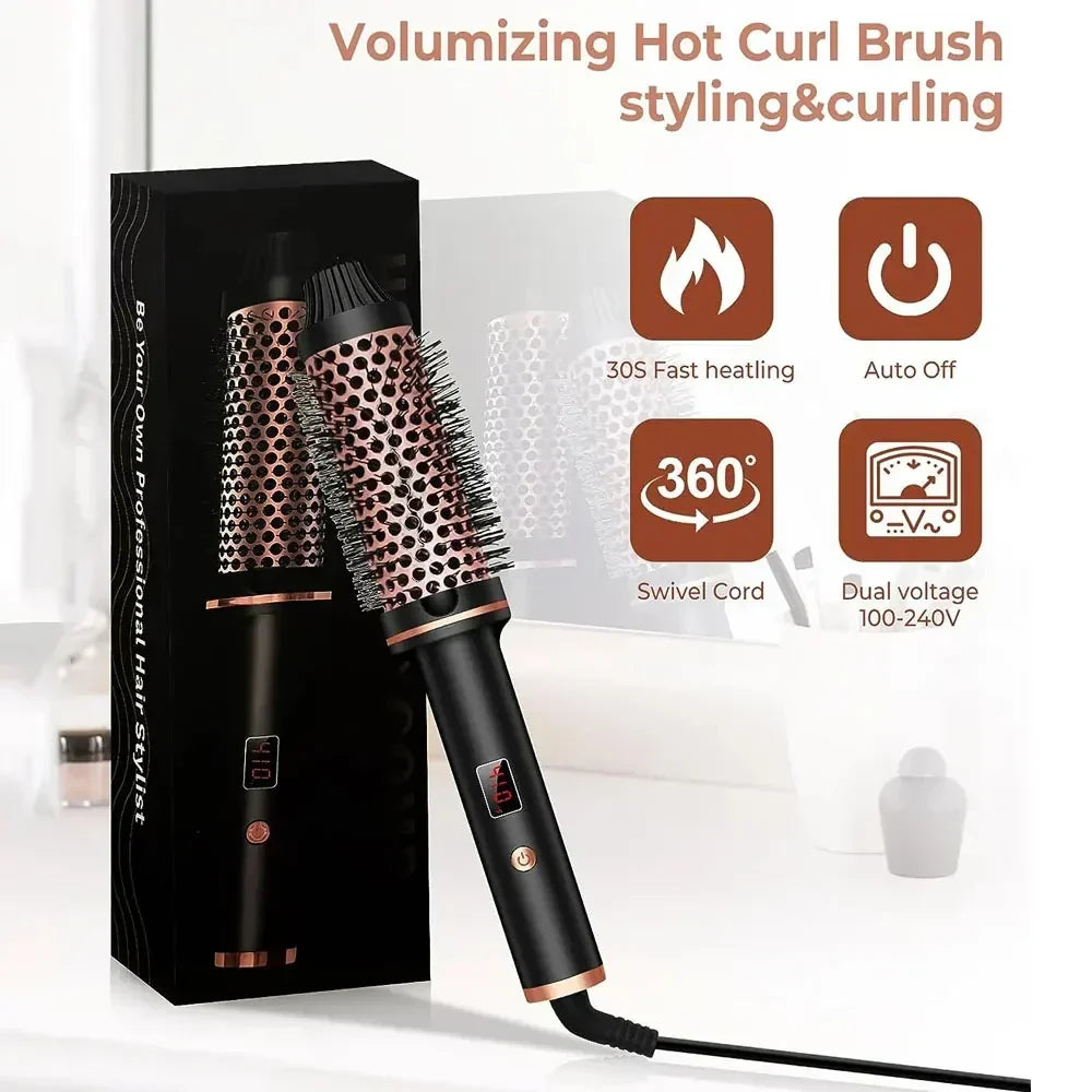 BowLift | Stylique 3-in-1 Ionic Hair Straightener &amp; Curler | Straightening, Waves, Volume | Anti-Scald Brush