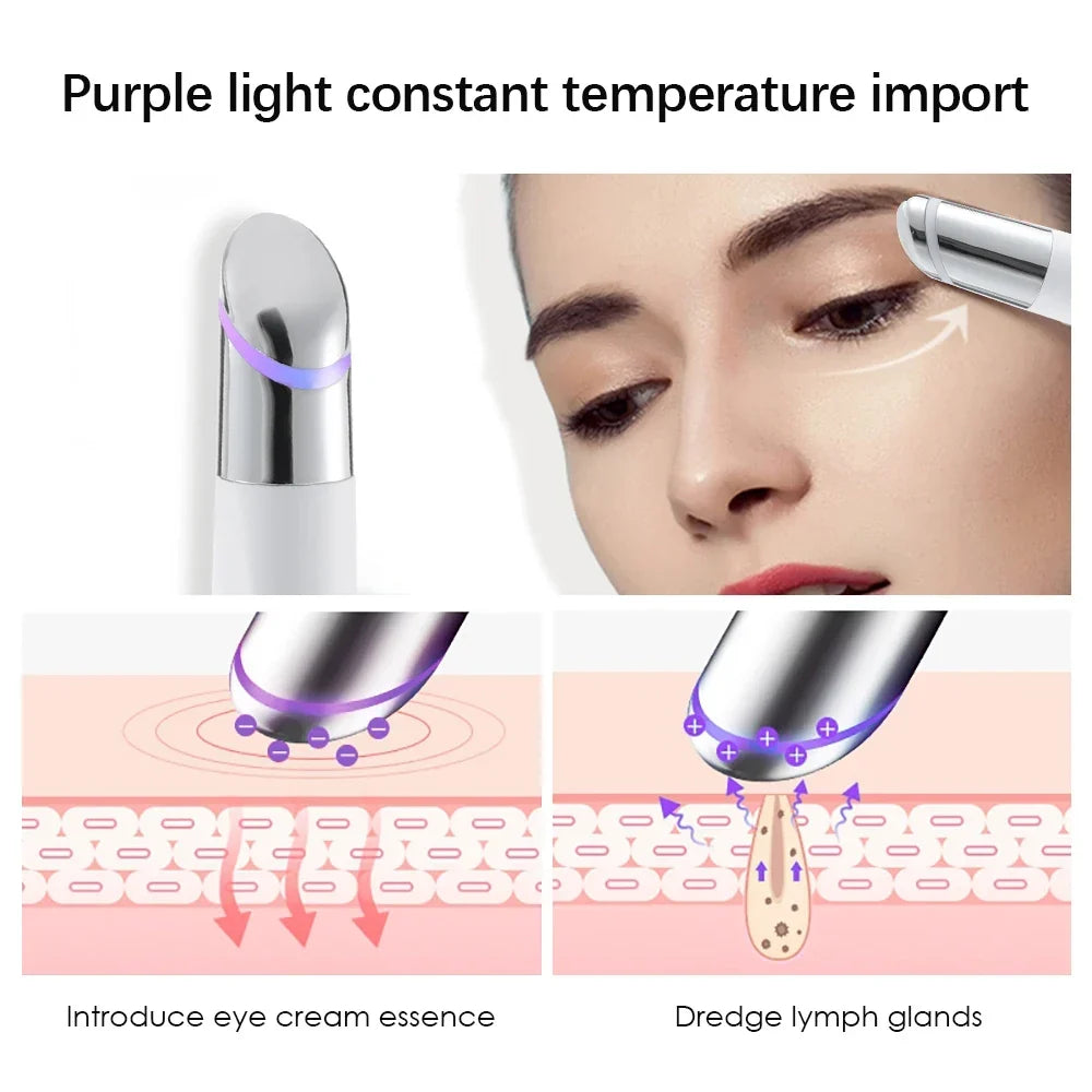 3-color LED Light Eye Massager - Tri-Light Vibration Eye Wand