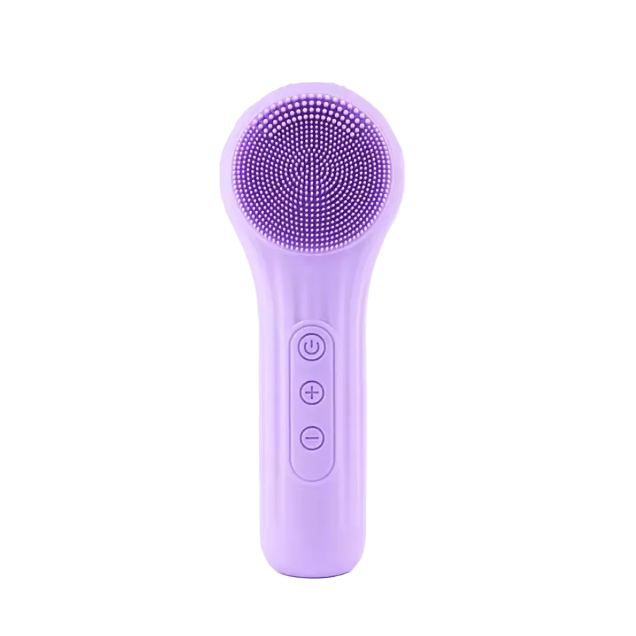 Electric Silicone Facial Brush Cleaner - Sonic Vibration &amp; Roller Cleansing