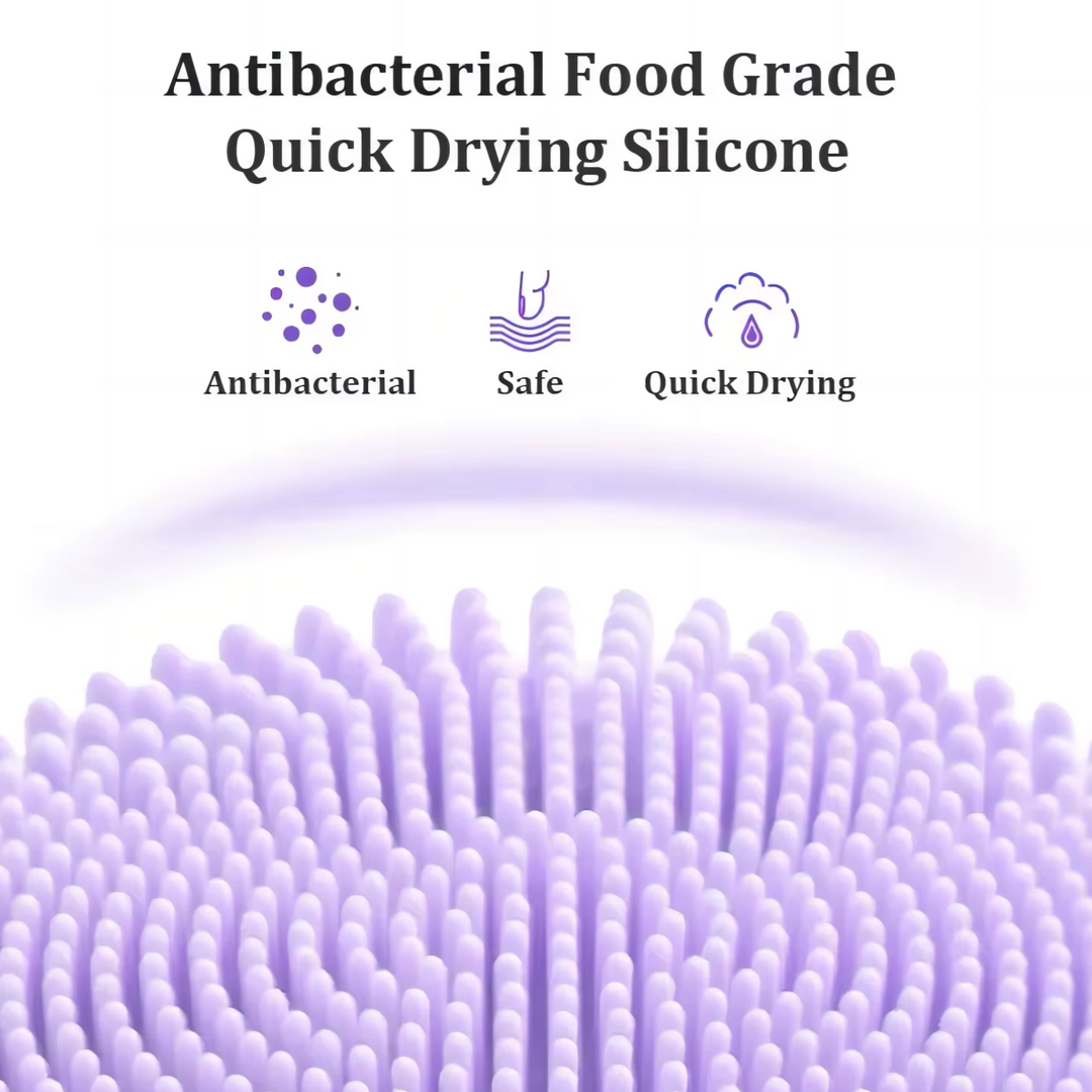 Electric Silicone Facial Brush Cleaner - Sonic Vibration &amp; Roller Cleansing
