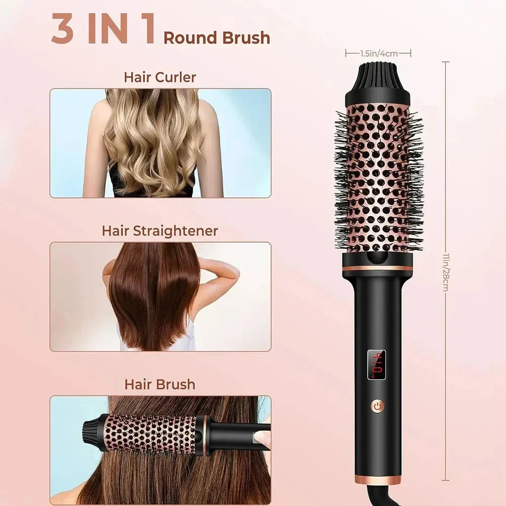 BowLift | Stylique 3-in-1 Ionic Hair Straightener &amp; Curler | Straightening, Waves, Volume | Anti-Scald Brush