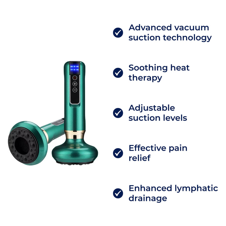 TheraPulse | Electric Cupping Massager – Vacuum Gua Sha, Heat Therapy &amp; Adjustable Suction for Pain Relief &amp; Lymphatic Drainage Bowlift