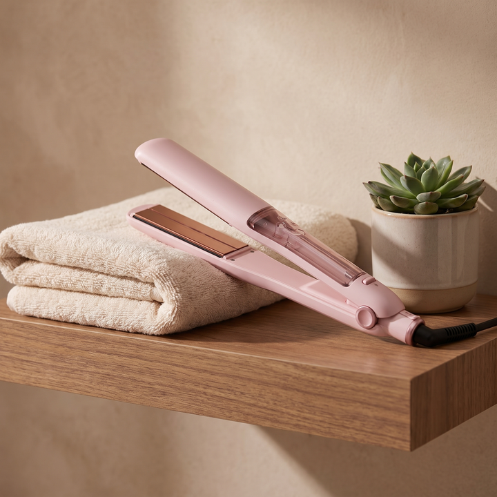 Lumira | Ionic Steam Flat Iron with Titanium Plates and Detachable Comb for Silk Press Straightening