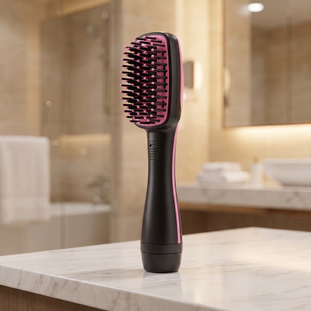 Odette Ionic Ceramic Straightening Brush Fast Heat Anti Frizz Hair Styler for Smooth Everyday Hair