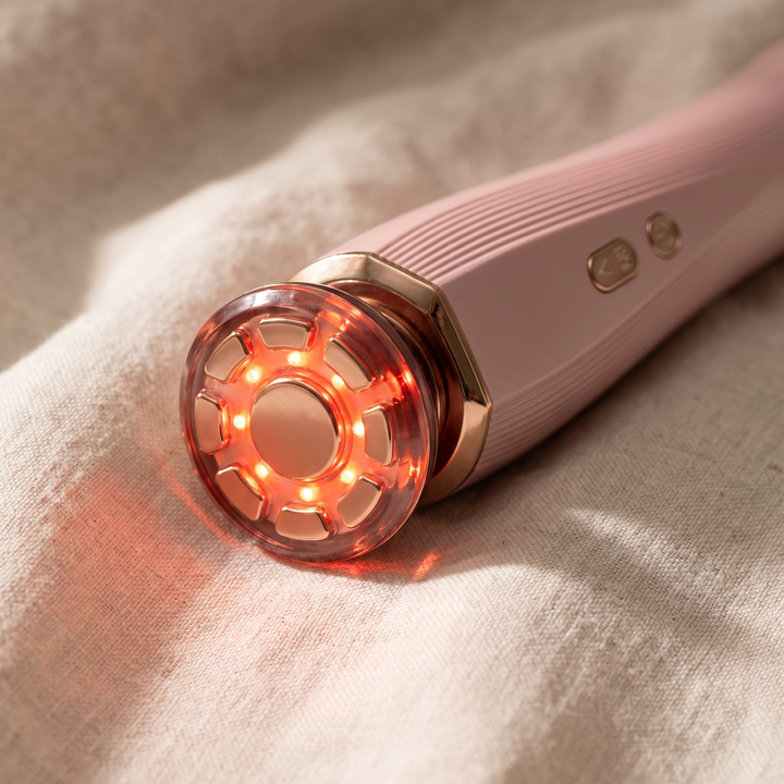 Aveline 3 in 1 Red Light Face and Neck Device Warm Massage Beauty Tool for Firmer Looking Skin at Home
