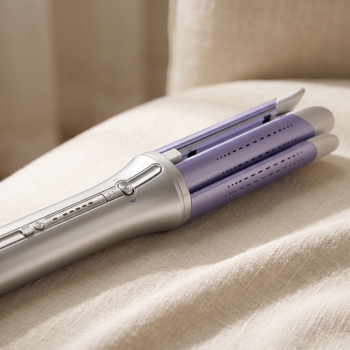 Solene Wide 1.25 Inch Automatic Airflow Curling Wand Ceramic Cool Air Hair Curler for Loose Waves and Long Lasting Curls