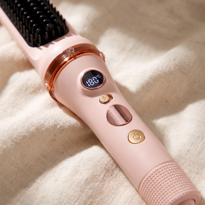 Elowen Automatic Rotating Curling Iron Ceramic Auto Hair Curler with LED Temperature Display and Anti Tangle Chamber