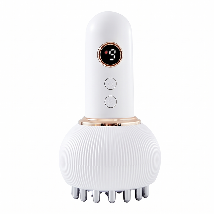 Marlowe Handheld Body Massager with Heat and Vibration Rechargeable Cordless Deep Tissue Massage Tool for Legs Arms and Back