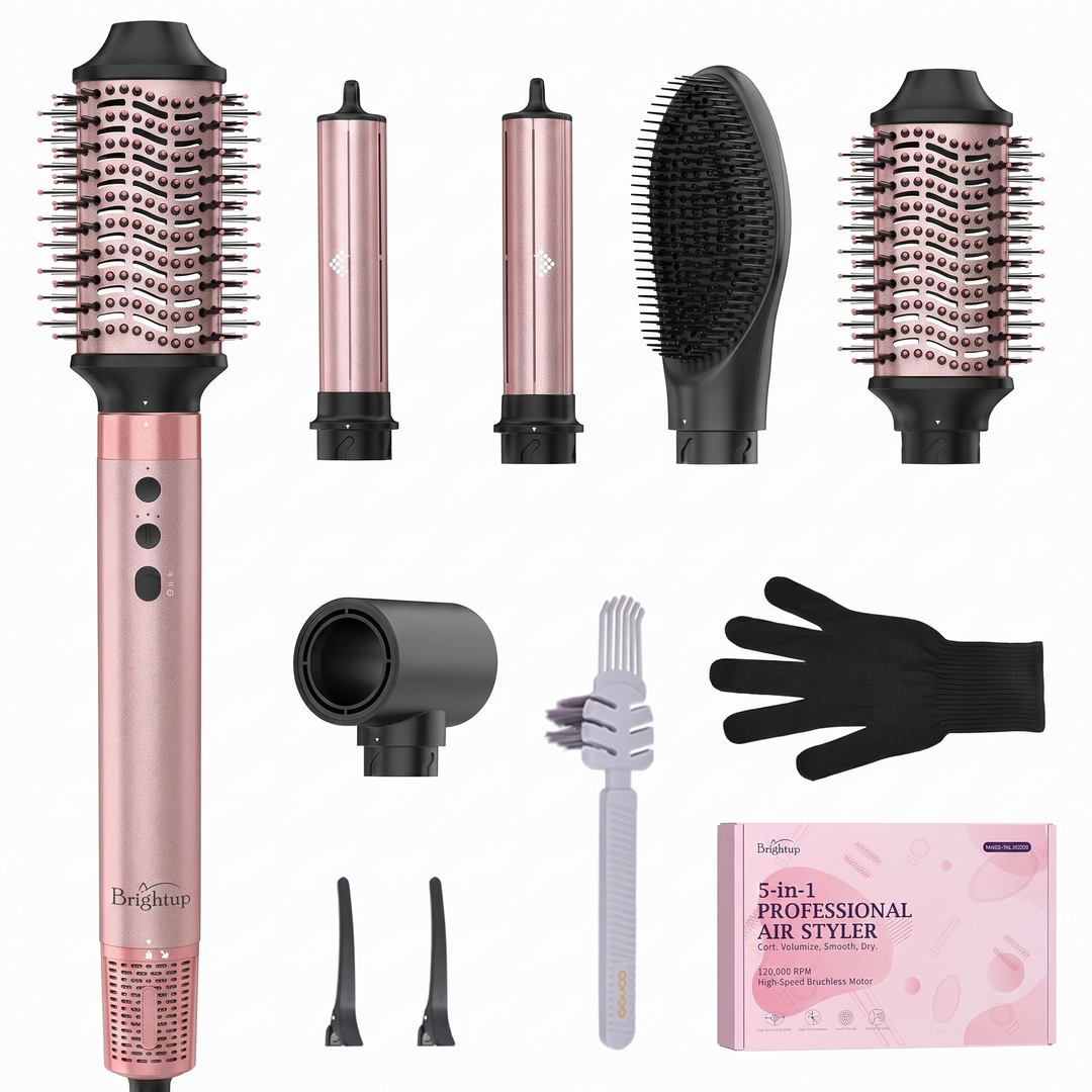 Juno 5 in 1 Air Styler Low Heat Ionic Hair Styling System with Storage Case for color Treated and Fine Hair