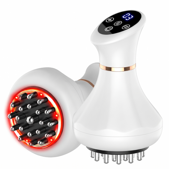 Marlowe Lumen Handheld Body Massager with Red Light and Vibration Rechargeable Cordless Massage Tool for Neck Back Shoulders and Legs