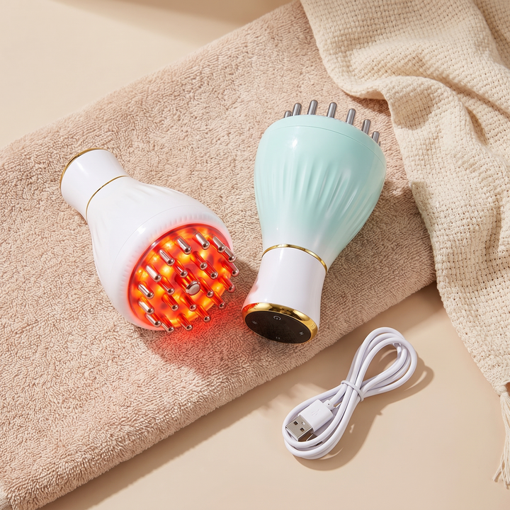 Marlowe Duo Handheld Body Massager with Heat Red Light and Vibration Rechargeable Cordless Massage Tool for Neck Shoulders Back and Legs
