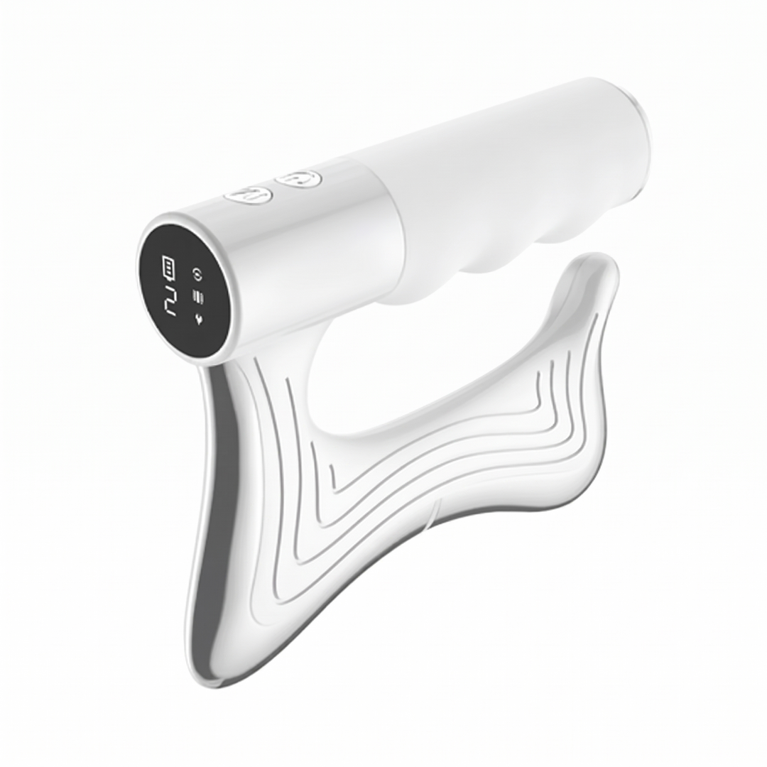 Sena Heated Gua Sha Body Massager Rechargeable Contoured Edge Tool with Warmth and Vibration for Legs Arms and Back