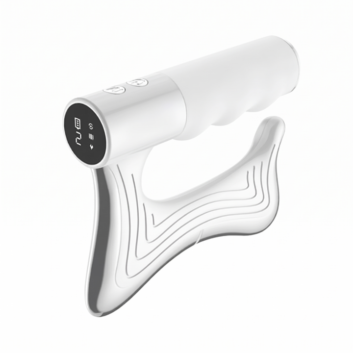 Sena Heated Gua Sha Body Massager Rechargeable Contoured Edge Tool with Warmth and Vibration for Legs Arms and Back