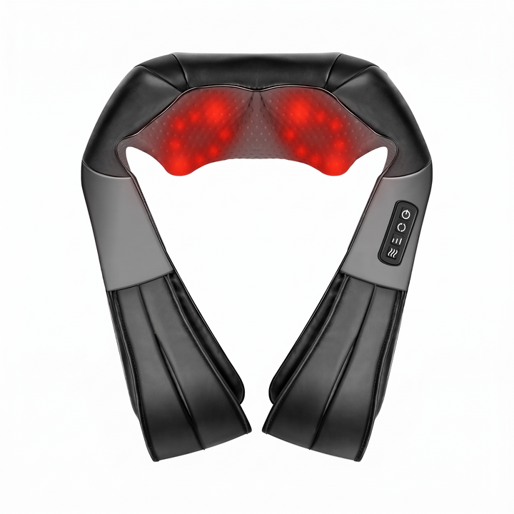 Orla Back Shiatsu Neck and Back Massager with Heat Deep Kneading Nodes and Side Straps for Chair Sofa and Bed