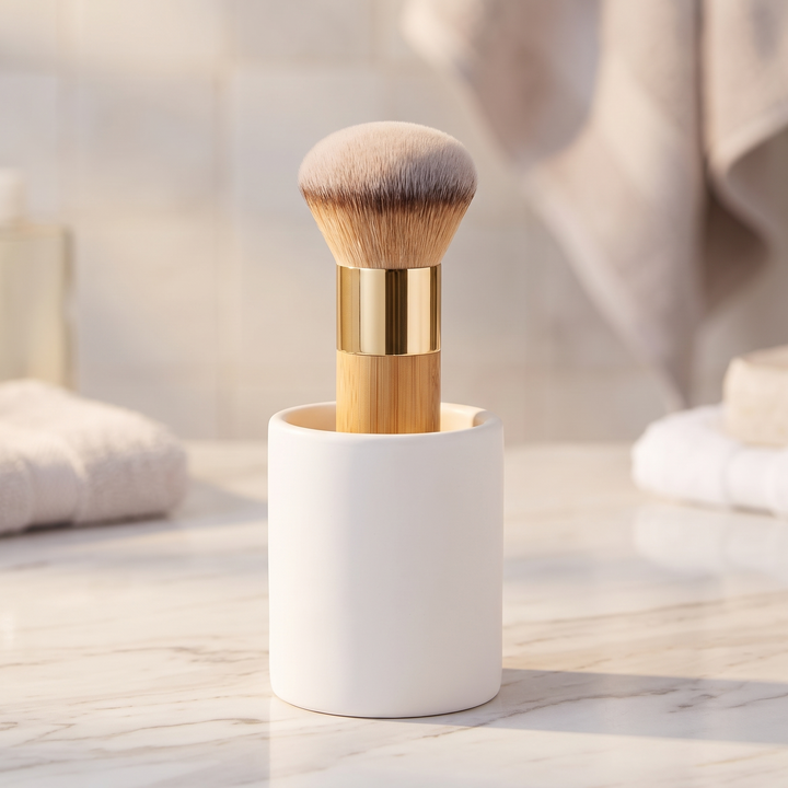 Wren Dense Buffing Makeup Brush Soft Synthetic Fibres for Streak Free Foundation Concealer and Cream Blush